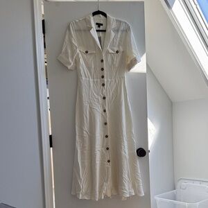 J. Crew Cream Button-Down Midi Dress